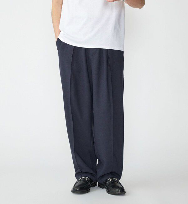 SHIPS「SHIPS: リネン ライク ワイド ピンタック スラックス」|スラックス|