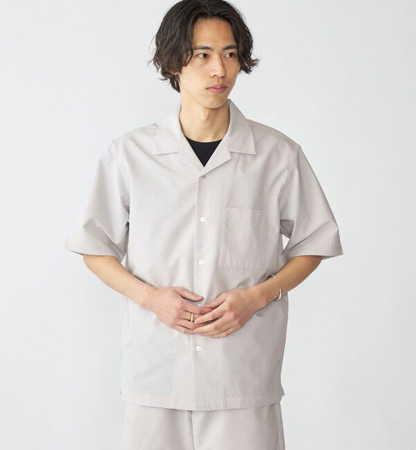 SHIPS「SHIPS: AirShade オープンカラー ショートスリーブ シャツ」|シャツ・ブラウス|ベージュ