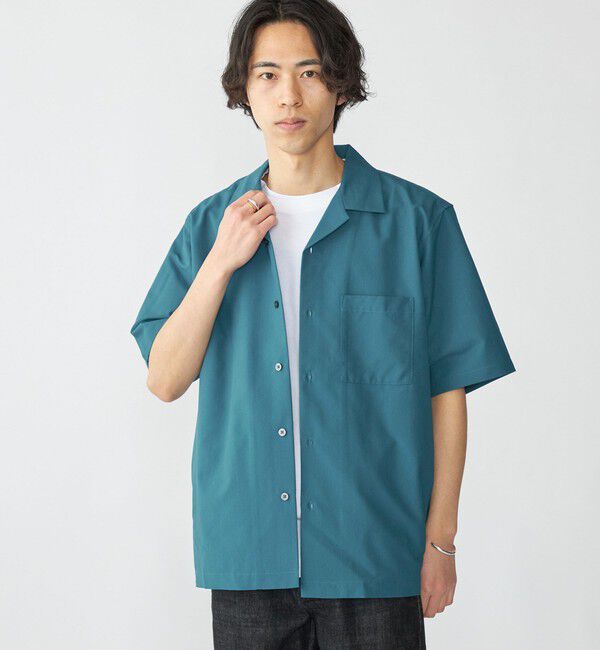 SHIPS「SHIPS: AirShade オープンカラー ショートスリーブ シャツ」|シャツ・ブラウス|ブルー系