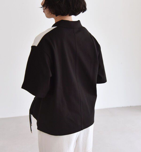 quaranciel「quaranciel:〈洗濯機可能〉カノコ スキッパー デザイン ワイド ポロシャツ」|Tシャツ・カットソー|