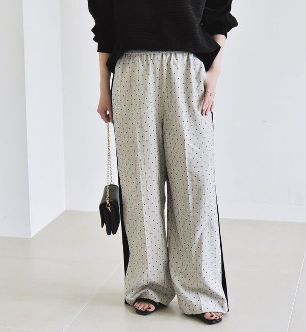 quaranciel「quaranciel:〈洗濯機可能〉フロッキー ドット ストライプ ライン イージー パンツ」|その他|