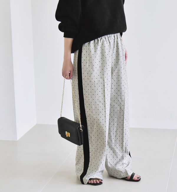 quaranciel「quaranciel:〈洗濯機可能〉フロッキー ドット ストライプ ライン イージー パンツ」|その他|