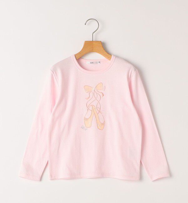 SHIPS KIDS「SHIPS KIDS:140～150cm / バレエシューズ デザイン 長袖 Tシャツ」|Tシャツ・カットソー|ライトピンク