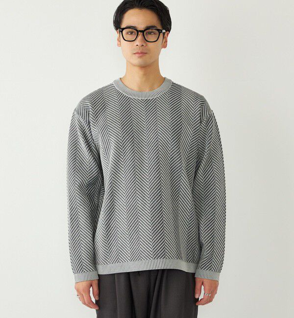 SHIPS Colors 「SHIPS Colors:〈洗濯機可能〉ヘリンボーン柄 ニット◇」|ニット・セーター|