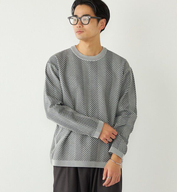 SHIPS Colors 「SHIPS Colors:〈洗濯機可能〉ヘリンボーン柄 ニット◇」|ニット・セーター|