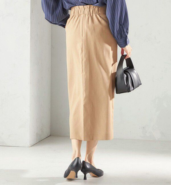 SHIPS for women「〈UVカット・吸水速乾・手洗い可能〉綿麻混 オックス ポケット タイト スカート」|スカート|