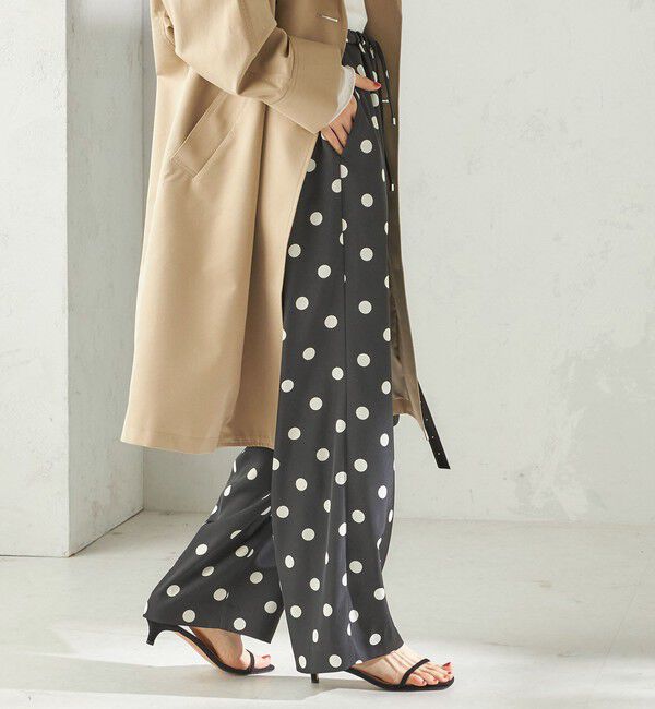 SHIPS for women「〈手洗い可能〉ソルベ ツイル ドット ドロスト パンツ」|その他|