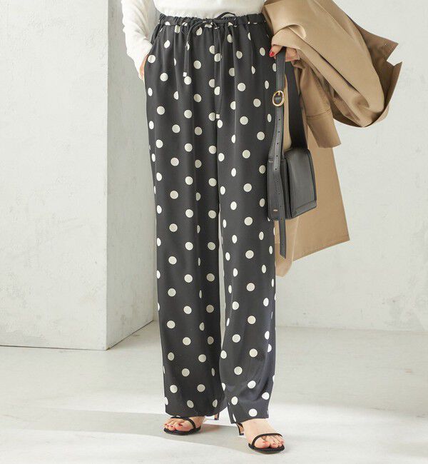 SHIPS for women「〈手洗い可能〉ソルベ ツイル ドット ドロスト パンツ」|その他|