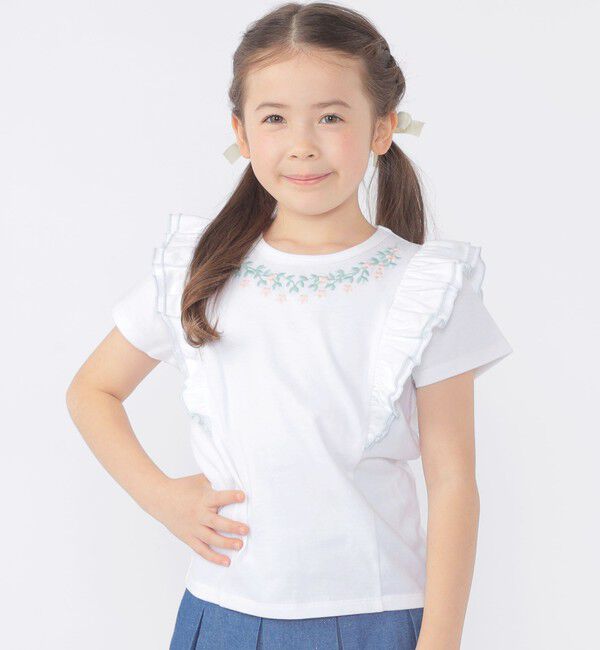 SHIPS KIDS「SHIPS KIDS:100～130cm / ネックフラワー Tシャツ」|Tシャツ・カットソー|