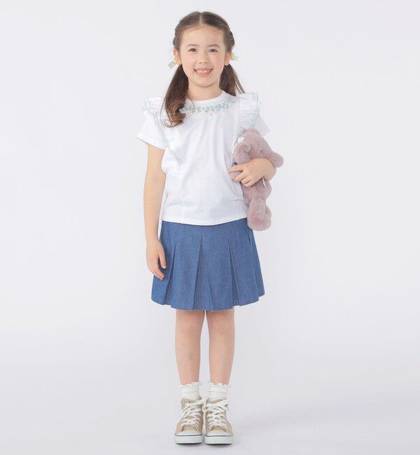 SHIPS KIDS「SHIPS KIDS:100～130cm / ネックフラワー Tシャツ」|Tシャツ・カットソー|