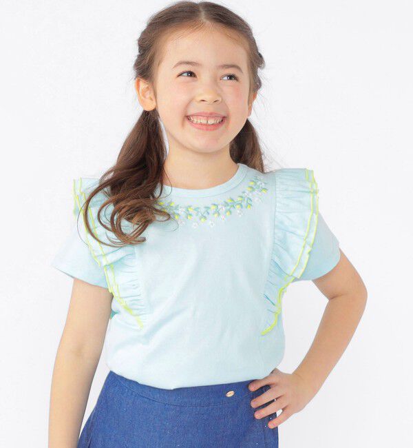 SHIPS KIDS「SHIPS KIDS:100～130cm / ネックフラワー Tシャツ」|Tシャツ・カットソー|
