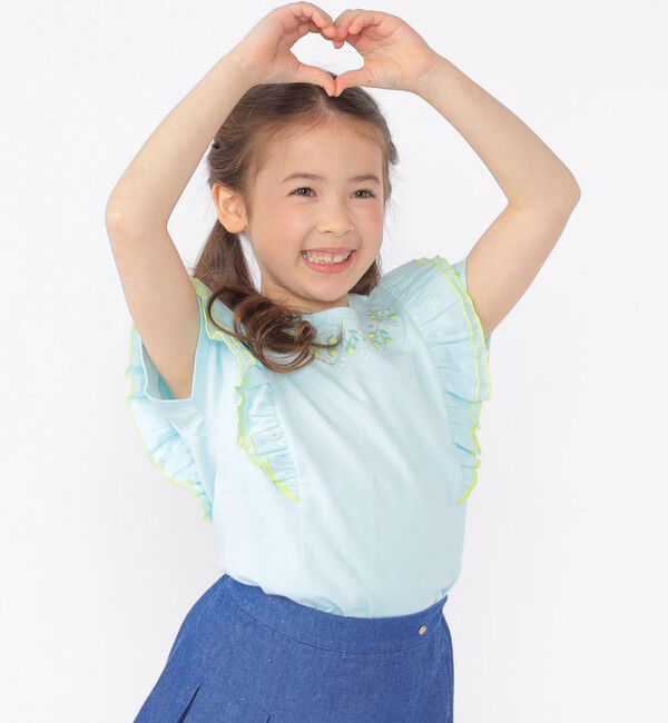 SHIPS KIDS「SHIPS KIDS:100～130cm / ネックフラワー Tシャツ」|Tシャツ・カットソー|