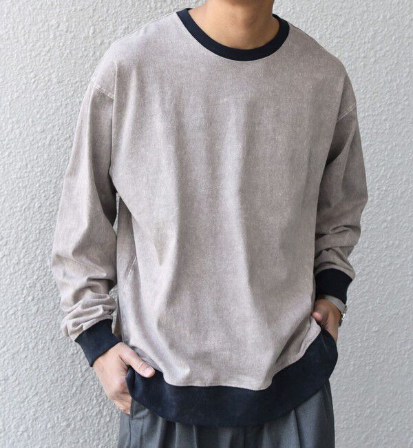 SHIPS any「【SHIPS any別注】ONEITA: ケミカルウォッシュ リラックス リンガー Tシャツ(ロンT)◇」|Tシャツ・カットソー|