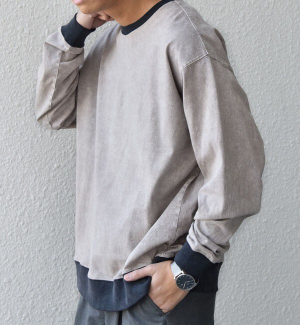 SHIPS any「【SHIPS any別注】ONEITA: ケミカルウォッシュ リラックス リンガー Tシャツ(ロンT)◇」|Tシャツ・カットソー|