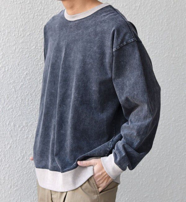 SHIPS any「【SHIPS any別注】ONEITA: ケミカルウォッシュ リラックス リンガー Tシャツ(ロンT)◇」|Tシャツ・カットソー|