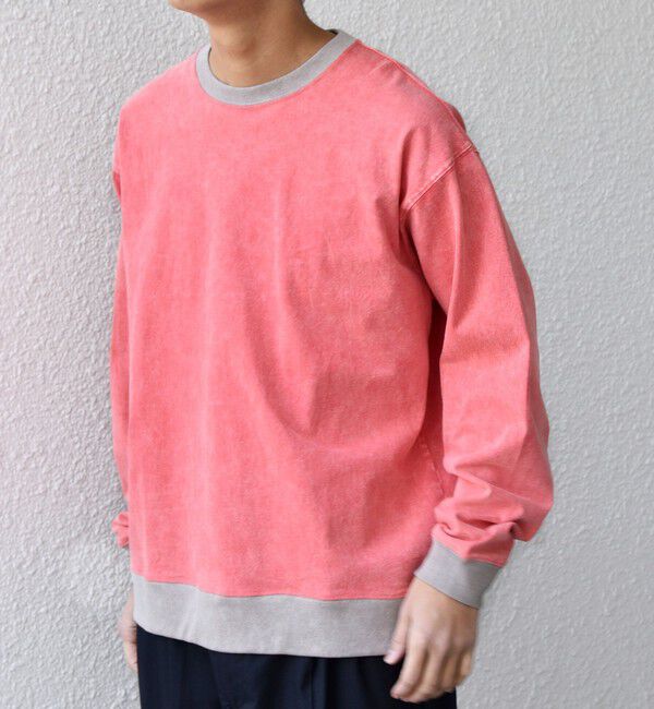 SHIPS any「【SHIPS any別注】ONEITA: ケミカルウォッシュ リラックス リンガー Tシャツ(ロンT)◇」|Tシャツ・カットソー|レッド