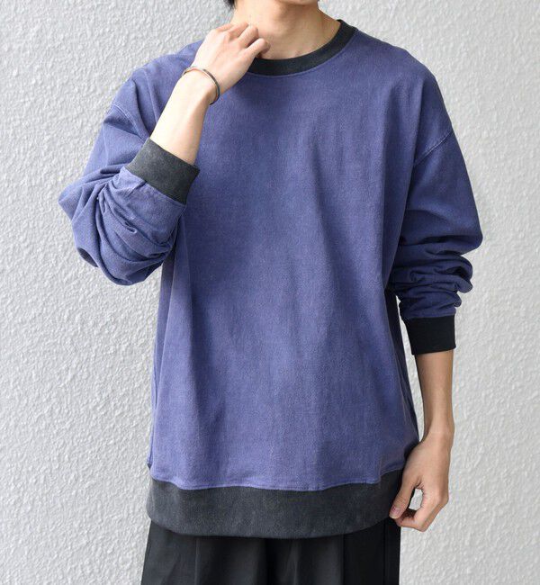 SHIPS any「【SHIPS any別注】ONEITA: ケミカルウォッシュ リラックス リンガー Tシャツ(ロンT)◇」|Tシャツ・カットソー|