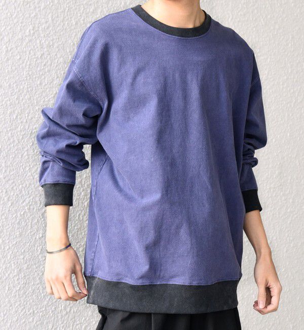 SHIPS any「【SHIPS any別注】ONEITA: ケミカルウォッシュ リラックス リンガー Tシャツ(ロンT)◇」|Tシャツ・カットソー|