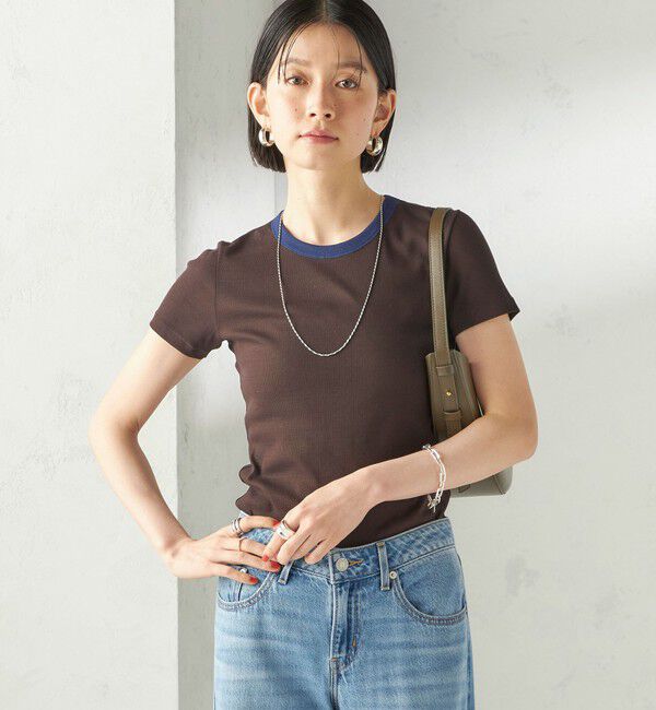 SHIPS for women「《予約》【一部SHIPS別注】GGG:〈手洗い可能〉クルーネック 半袖 TEE」|Tシャツ・カットソー|
