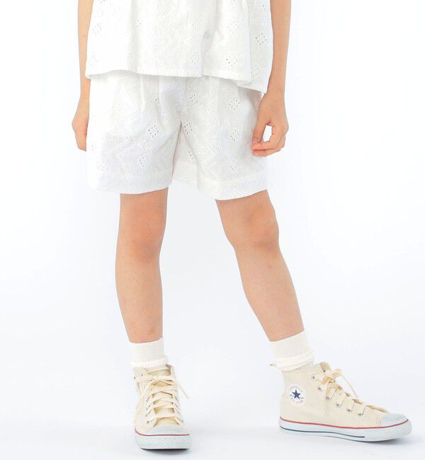 SHIPS KIDS「SHIPS KIDS:100～130cm / レース エンブロイダリー ショート パンツ」|その他|ホワイト