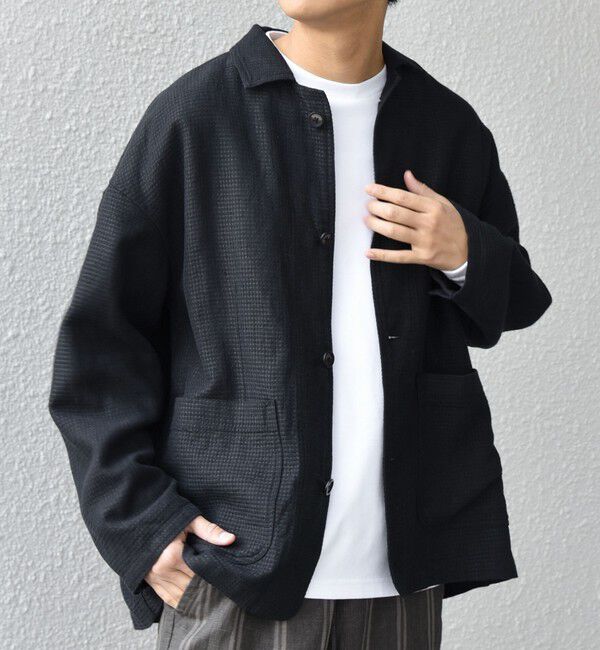 SHIPS any「SHIPS any:〈洗濯機可能〉NOVELTEX リネン/コットン ワッフル シャツ ジャケット◇」|シャツ・ブラウス|
