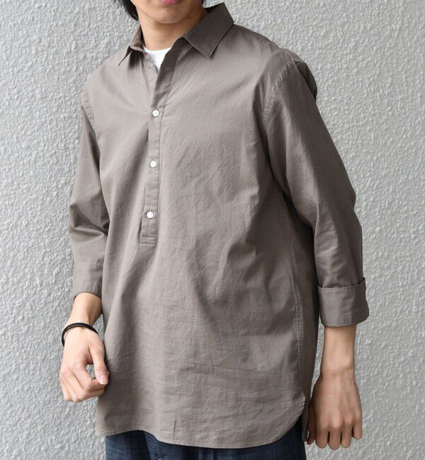 SHIPS any「SHIPS any:〈洗濯機可能〉コットン/リネン 7分袖 スキッパー プルオーバー シャツ 26SS◆」|シャツ・ブラウス|