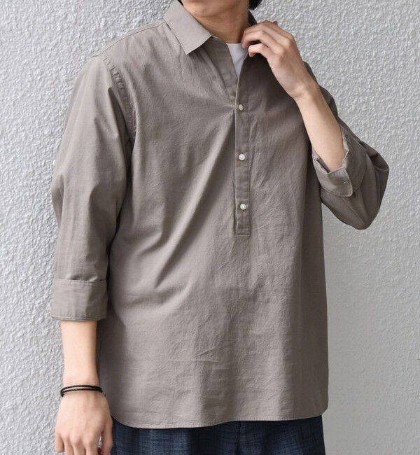 SHIPS any「SHIPS any:〈洗濯機可能〉コットン/リネン 7分袖 スキッパー プルオーバー シャツ 26SS◆」|シャツ・ブラウス|