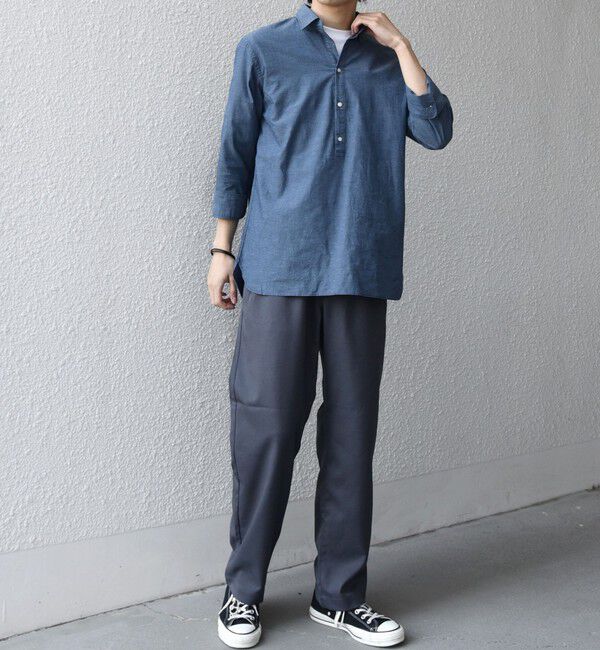 SHIPS any「SHIPS any:〈洗濯機可能〉コットン/リネン 7分袖 スキッパー プルオーバー シャツ 26SS◆」|シャツ・ブラウス|