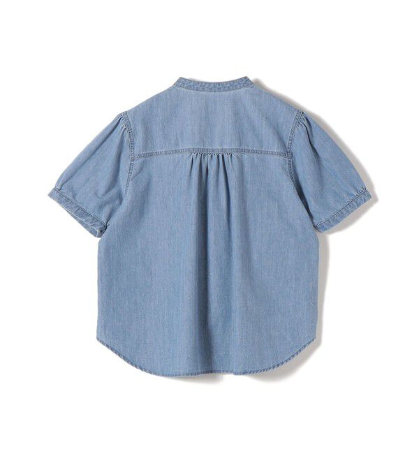 SHIPS for women「《予約》【WEB限定】〈手洗い可能〉ライト オンス フリル デニム 半袖 シャツ」|シャツ・ブラウス|