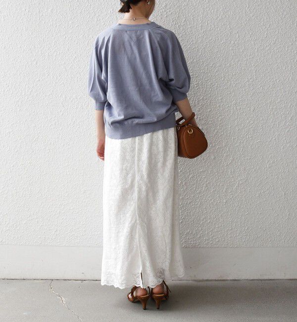 SHIPS any「《予約》SHIPS any:〈手洗い可能〉リネン ミックス Vネック ショート シアー カーディガン 2」|カーディガン|