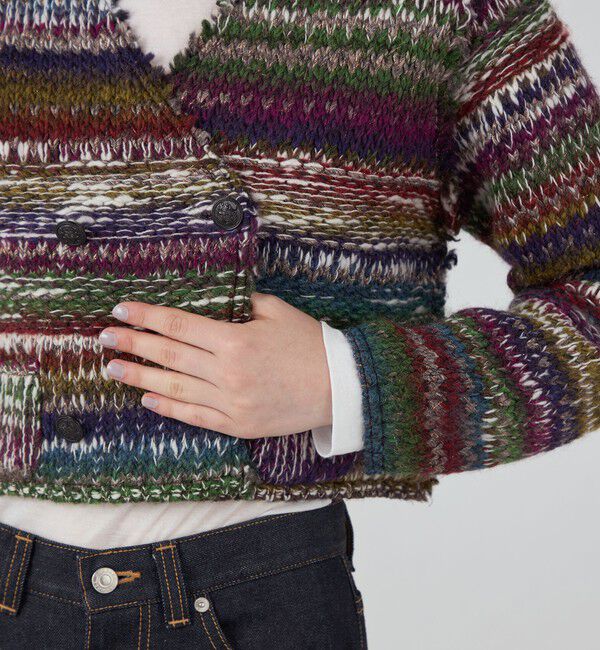 MACPHEE「ニットボンディング クロップドジャケット」|カーディガン|