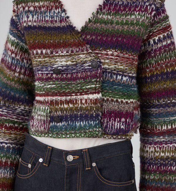 MACPHEE「ニットボンディング クロップドジャケット」|カーディガン|