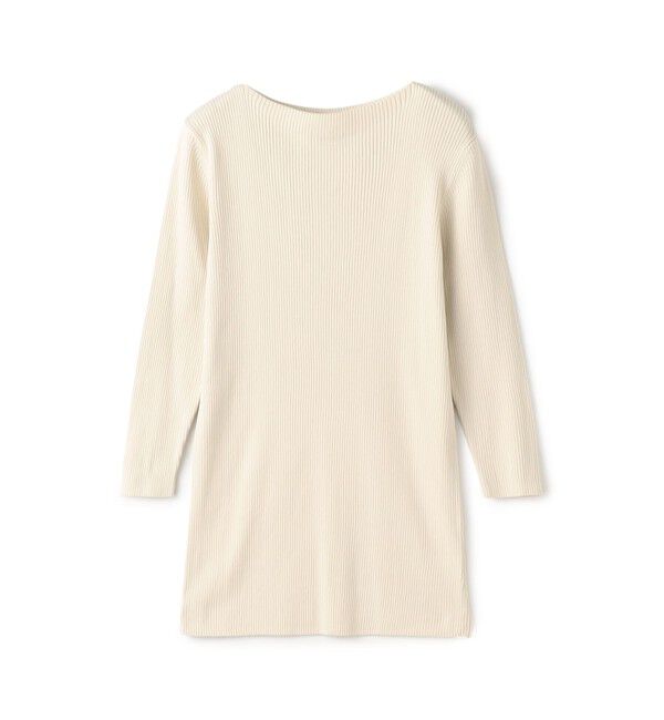 GALERIE VIE「ギザコットンリブ ボートネックプルオーバー」|ニット・セーター|41 ライトベージュ