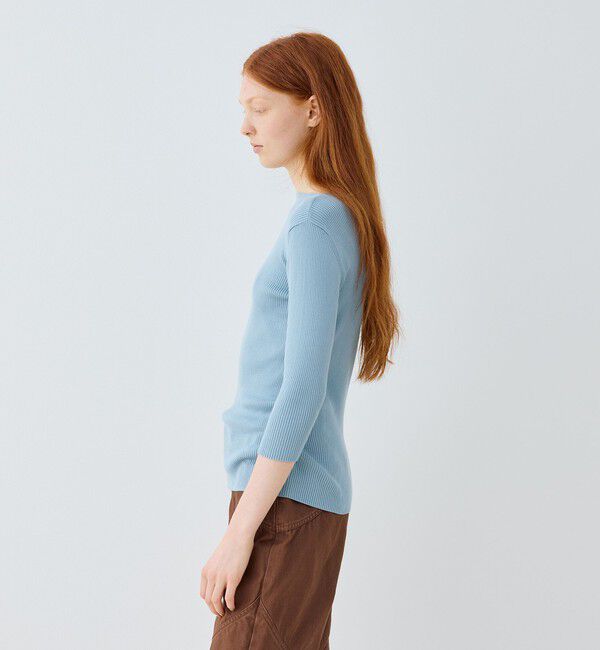 GALERIE VIE「ギザコットンリブ ボートネックプルオーバー」|ニット・セーター|