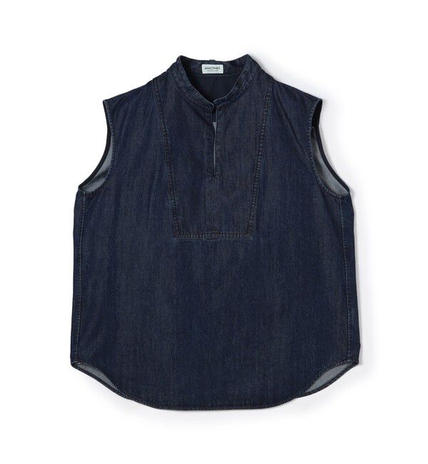 MACPHEE「コットンセルロースデニム ボウタイノースリーブブラウス」|シャツ・ブラウス|