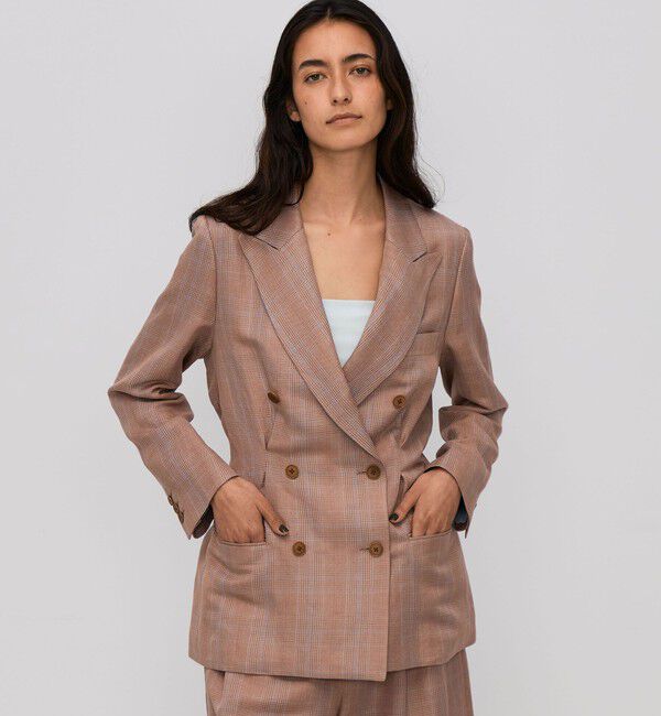 BACCA「レーヨンリネン グレンチェックジャケット」|テーラードジャケット|