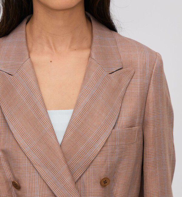 BACCA「レーヨンリネン グレンチェックジャケット」|テーラードジャケット|