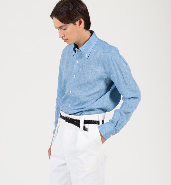 TOMORROWLAND MENS「【別注】LUIGI BORRELLI GABLE リネン ボタンダウンシャツ」|シャツ・ブラウス|