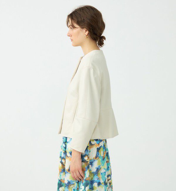 Ballsey「コットンアムンゼン バックペプラムジャケット」|ノーカラージャケット|