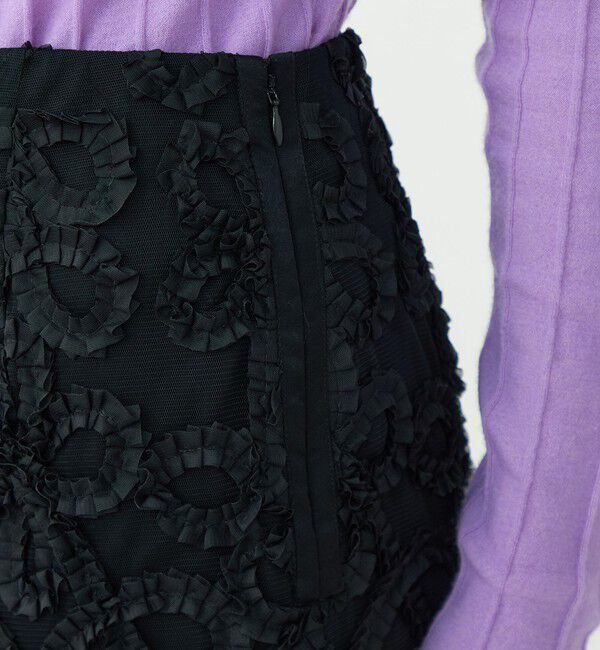 Ballsey「ロゼットチュールエンブロイダリー タイトスカート」|タイト|