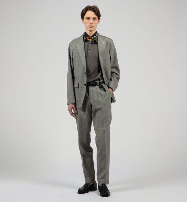 TOMORROWLAND MENS「トロピカルウーステッド ノープリーツスラックス ALFRED BROWN」|スラックス|