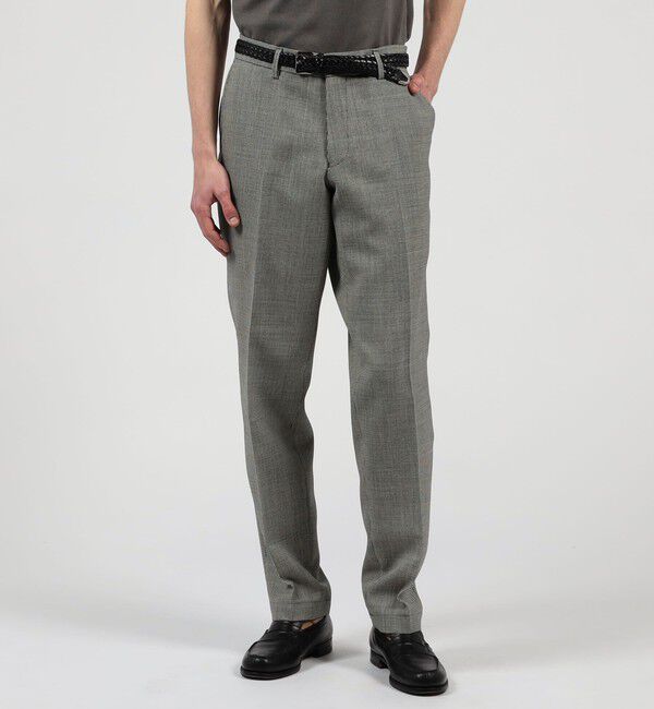 TOMORROWLAND MENS「トロピカルウーステッド ノープリーツスラックス ALFRED BROWN」|スラックス|