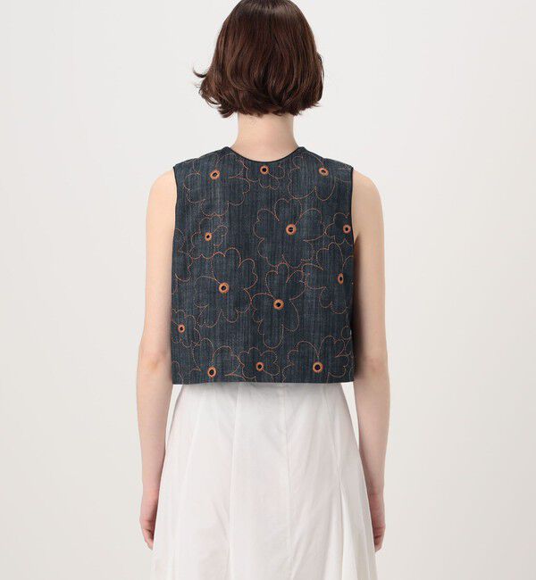 TOMORROWLAND collection「デニムフラワーリング フロンタブルジレ」|ベスト・ジレ|