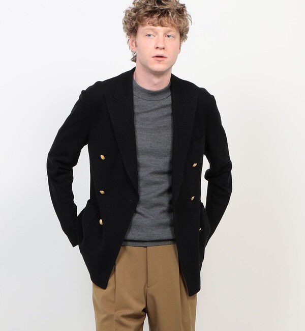 TOMORROWLAND MENS「コットンビスコースダブルニット ダブルブレステッド6Bブレザー DONDY」|テーラードジャケット|