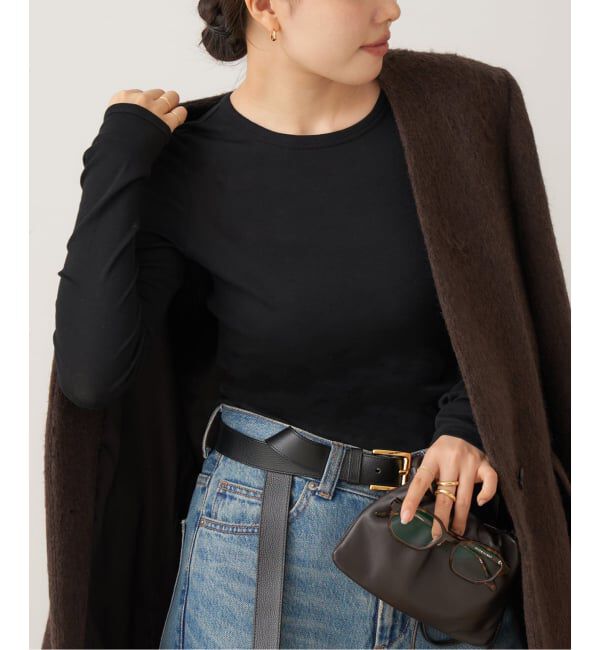 Plage「FLORE FLORE / フローレフローレ OLIVIA LONGSLEEVE トップス」|Tシャツ・カットソー|ブラック