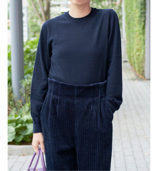 IENA LA BOUCLE「IENA LA BOUCLE Aube クラシックプルオーバー」|ニット・セーター|ネイビー