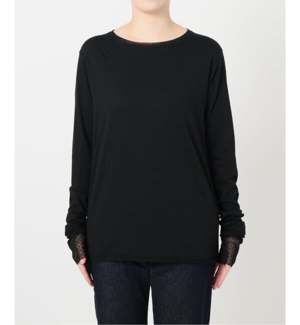 SLOBE IENA「《追加》レイヤードフロッキードットスリーブロンTEE」|Tシャツ・カットソー|