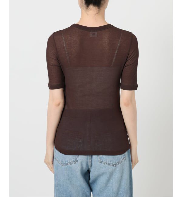 IENA LA BOUCLE「《追加3》IENA LA BOUCLE 水撚りガスフライス半袖プルオーバー」|Tシャツ・カットソー|