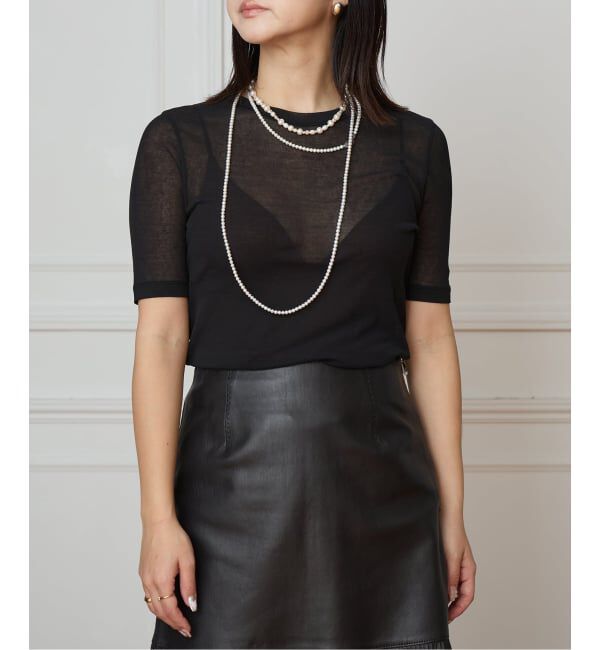 IENA LA BOUCLE「《追加3》IENA LA BOUCLE 水撚りガスフライス半袖プルオーバー」|Tシャツ・カットソー|