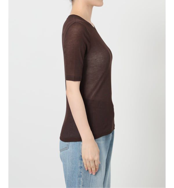 IENA LA BOUCLE「《追加3》IENA LA BOUCLE 水撚りガスフライス半袖プルオーバー」|Tシャツ・カットソー|